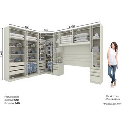 Quarto Modulado Completo Casal 6 Peças 12 Portas 12 Gavetas Predileto - 4