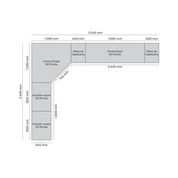 Quarto Modulado Completo Casal 6 Peças 12 Portas 12 Gavetas Predileto - 5