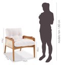 Ver imagem 3 de Poltrona Madeira Maciça e Linho Marrom Zâmbia 71,2cm