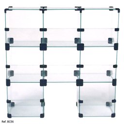 Baleiro Expositor Modulado em Vidro - 0,60 x0,60 x 0,20 - 2