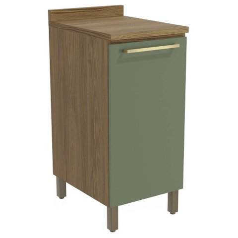 Armário de Cozinha Balcão 1 Porta 40cm com Tampo e Pés M621 Botanic Kappesberg
