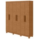 Ver imagem 1 de Guarda-roupas Casal 6 Portas 3 Gavetas Jazz com Pés sem Espelho - Lp - Rei de Casa Amendoa Clean