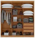 Ver imagem 6 de Guarda-roupas Casal 6 Portas 3 Gavetas Jazz com Pés sem Espelho - Lp - Rei de Casa Amendoa Clean
