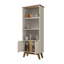 Ver imagem 5 de Cristaleira Retrô Portas de Vidro Fecho Magnético Pés Madeira Madri 