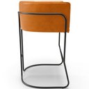 Ver imagem 6 de Kit 04 Banquetas Baixa Base de Aço Preto Betina D02 Couríssimo Whisky B-90 - Lyam Decor