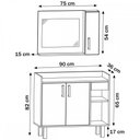 Ver imagem 5 de Armário de Banheiro 3 Portas 1 Gaveta com Espelho Branco/Creme Cnj1036 - Estilare Móveis