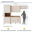 Ver imagem 4 de Cozinha Completa Modulada 4 Peças 8 Portas 4 Gavetas 100% MDF Nobre Bege/Cinamomo/Off White