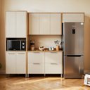 Ver imagem 1 de Cozinha Completa Modulada 4 Peças 8 Portas 4 Gavetas 100% MDF Nobre Bege/Cinamomo/Off White