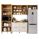 Ver imagem 5 de Cozinha Completa Modulada 4 Peças 8 Portas 4 Gavetas 100% MDF Nobre Bege/Cinamomo/Off White