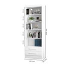 Ver imagem 2 de Livreiro Multiuso com 2 Gavetas Branco Kit com 2 - FdECOR