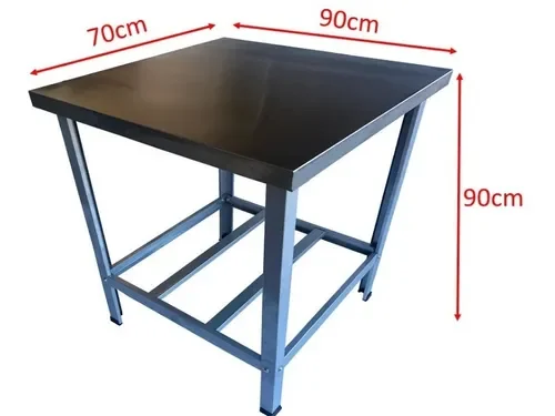 Mesa De Serviço Confeitaria Açougue Padaria 90x70 Tampo Inox - 2