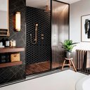 Ver imagem 3 de Papel de Parede Lavável para Banheiro Cozinha Revestimento Brilho Pastilha Colmeia - Várias Cores - 