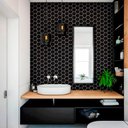 Ver imagem 1 de Papel de Parede Lavável para Banheiro Cozinha Revestimento Brilho Pastilha Colmeia - Várias Cores -