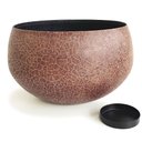 Ver imagem 1 de Vaso Castiçal Oval Decorativo com Pintura Craquelada em Metal 14x25cm