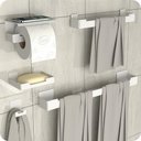 Ver imagem 1 de Kit Acessórios Para Banheiro Com Adesivo 5 Peças Branco ELG