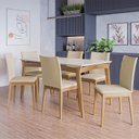 Ver imagem 2 de Conjunto de Mesa de Jantar Rubi 180x90cm com 6 Cadeiras Rubi Imbuia/branco Off/areia