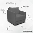 Ver imagem 3 de Poltrona Decorativa para Sala Recepção Manicure Consultório Celine Suede