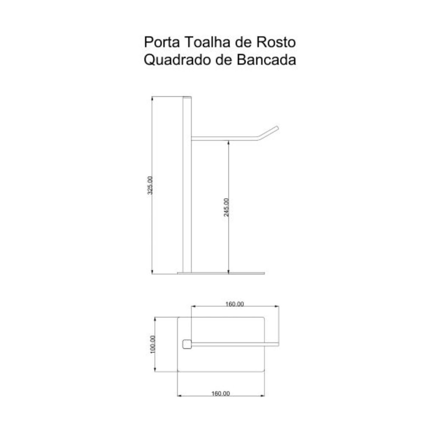Porta Toalha de Bancada Inox Square SQ12582 Ducon Metais - 2