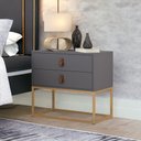 Ver imagem 1 de Mesa de Cabeceira Unic 60 com Base Dourado:cinza