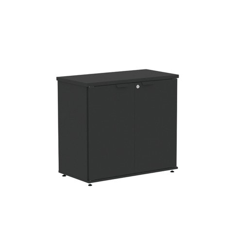 Armário Baixo para Escritório com 2 Portas P25 Preto