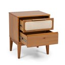 Ver imagem 6 de Mesa de Cabeceira 2 Gavetas Madeira Maciça com Telinha Rattan Viena Mel Marrom