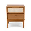Ver imagem 4 de Mesa de Cabeceira 2 Gavetas Madeira Maciça com Telinha Rattan Viena Mel