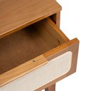 Ver mais imagens de Mesa de Cabeceira 2 Gavetas Madeira Maciça com Telinha Rattan Viena Mel Marrom