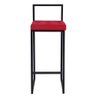Banqueta Para Balcão Alta 0,40cm A 0,90cm Estilo Industrial Suede Vermelho 50cm - 1