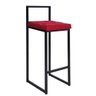 Banqueta Para Balcão Alta 0,40cm A 0,90cm Estilo Industrial Suede Vermelho 50cm - 2