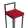 Banqueta Para Balcão Alta 0,40cm A 0,90cm Estilo Industrial Suede Vermelho 50cm - 3