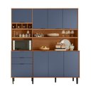 Ver imagem 4 de Kit Cozinha Praga C/ 7 Portas e 3 Gavetas Jequitiba/azul Lord