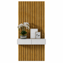 Ver imagem 1 de Aparador Suspenso 90cm com Painel Ripado MDF Decorativo Sala:Off White
