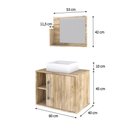 Ver imagem 5 de Conjunto Balcão C-cuba Q32 e Espelheira Soft 600 Preto Onix C-snow Carvalho