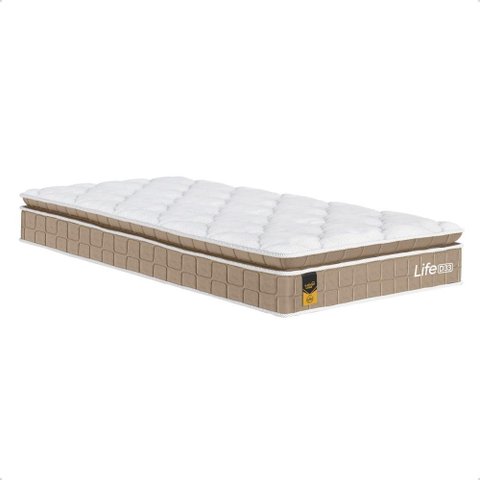 Colchão Solteiro Life D33 Pillow Top Bege 17x88x188cm