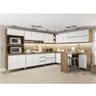 Cozinha Canto Modulada Sabrina 12 Peças 18 Portas 05 Gv 332/254x195x52 Avelã/Branco TX A04S - MENU - 2