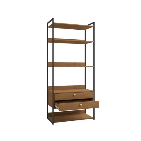 Closet/estante Modular 2 Gavetas e 3 Prateleiras 89cm Estilo Industrial Li049 Kappesberg Industrial
