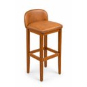 Ver imagem 4 de Kit 2 Banquetas Altas Madeira Eucalipto e Corino 75 ou 96 Cm:96 Cm