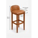 Ver imagem 5 de Kit 2 Banquetas Altas Madeira Eucalipto e Corino 75 ou 96 Cm:96 Cm