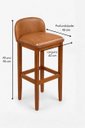 Ver imagem 5 de Kit 2 Banquetas Altas Madeira Eucalipto e Corino 75 ou 96 Cm:96 Cm