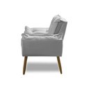 Ver imagem 5 de Kit 2 Poltronas para Sala Decorativa Opala Pés Madeira Suede Cinza Claro Império Decor