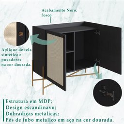 Balcao Cafe Bar 2 Portas Palhinha 28928 Linha Oslo Nero Artesano - 3