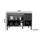 Ver imagem 3 de Gabinete de Cozinha Modulado Balcão P/ Pia Nápoli Prime 3 Portas e 2 Gavetas S/tampo 120cm Amendoa