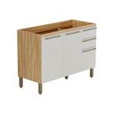 Ver imagem 4 de Gabinete de Cozinha Modulado Balcão P/ Pia Nápoli Prime 3 Portas e 2 Gavetas S/tampo 120cm Amendoa