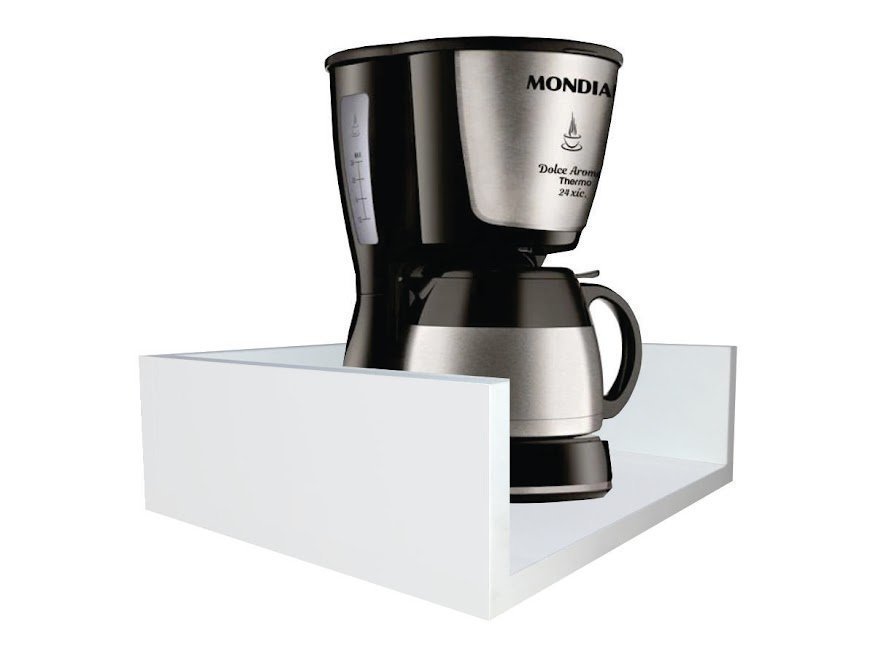 Nicho Prateleira Para Cafeteira E Filtro Mdf Branco 18 Mm - 1