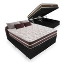 Ver imagem 1 de Cama Box com Baú Queen Preto + Colchão de Molas - Anjos - Classic Superlastic 158x198x57cm