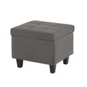 Ver imagem 2 de Kit Recamier Madri 1,60m + 2 Puff Suede Cinza - Inova Decor Inova Decorações Kit Madri