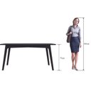 Ver imagem 4 de Mesa de Jantar 6 Lugares 160x90cm Tampo MDF Moby Artemobili Preto/Nogueira