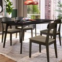 Ver imagem 1 de Mesa de Jantar 6 Lugares 160x90cm Tampo MDF Moby Artemobili Preto/Nogueira