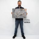 Ver imagem 2 de Quadro Decorativo em Canvas Abstrato Mármore Cinza Perolado TaColado Moldura Flutuante 4,5cm Preta 6