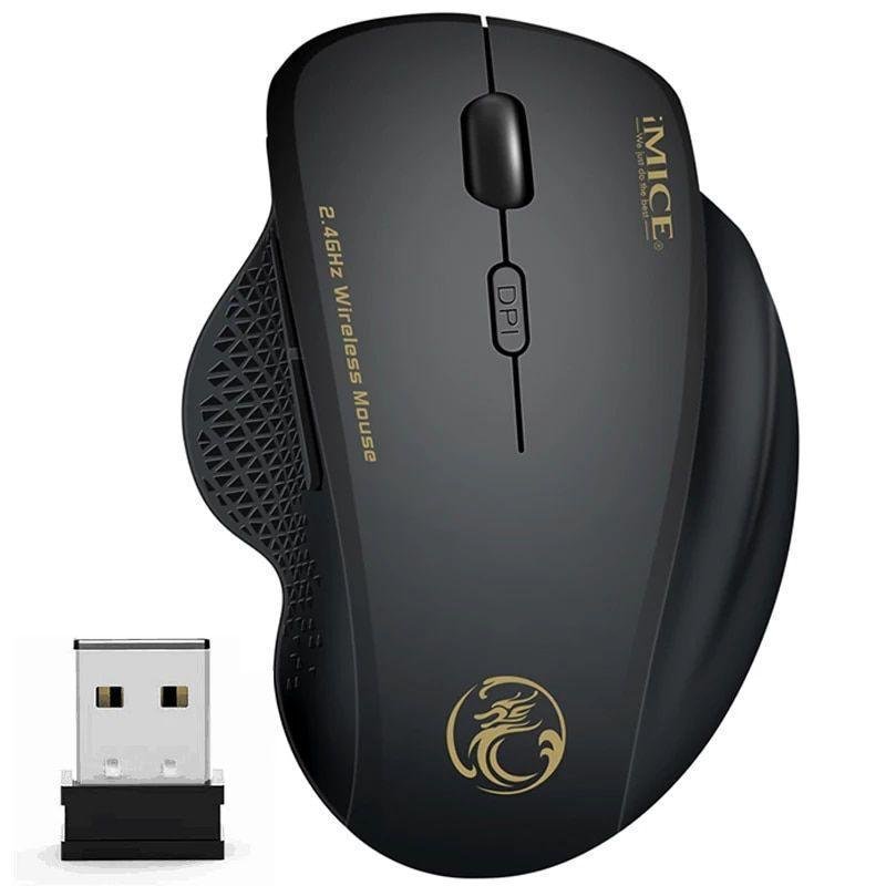 Mouse sem Fio 1600 Dpi 2,4 Ghz 6 Botões Usb Ergonômico Gamer